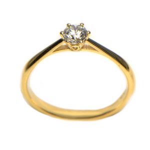 Diamantring Gelbgold 6 Krappen