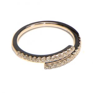 Diamantring Weissgold modern offen 18K 2