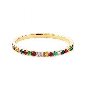 Memory Ring bunte Saphire 18K Gelbgold