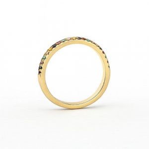 Memory Ring bunte Saphire 18K Gelbgold