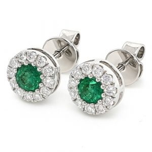 NJ24_18 Ohrstecker Smaragd Brillant Ohrringe