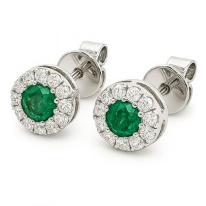 NJ24_18 Ohrstecker Smaragd Brillant Ohrringe