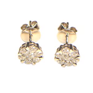 Diamant Ohrstecker Illusion Weissgold