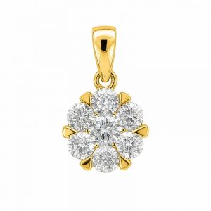 Diamant Anhänger, Diamantanhänger, Illusion, Gelbgold, Gold, 750, 18K