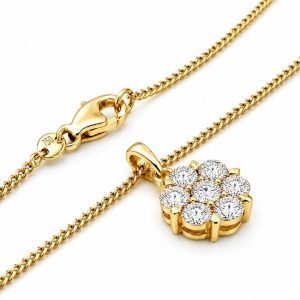 Diamant Anhänger, Diamantanhänger, Illusion, Gelbgold, Gold, 750, 18K