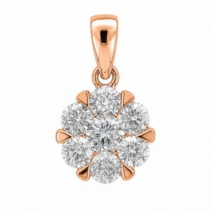 Diamant Anhänger, Diamantanhänger, Illusion, Rosegold, Gold, 750, 18K