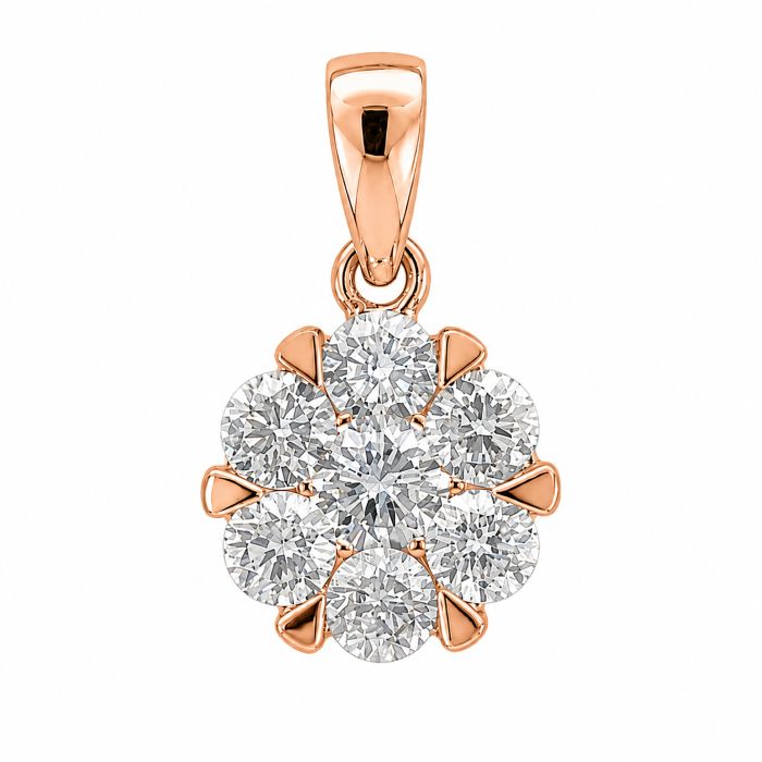 Diamant Anhänger, Diamantanhänger, Illusion, Rosegold, Gold, 750, 18K