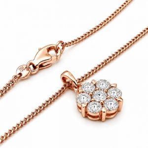 Diamant Anhänger, Diamantanhänger, Illusion, Rosegold, Gold, 750, 18K