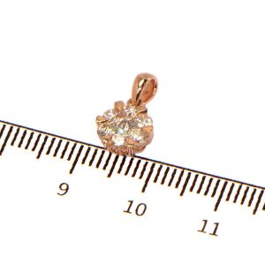 Diamant Anhänger Rosegold 18K 0,46 ct. Brillant Blüte