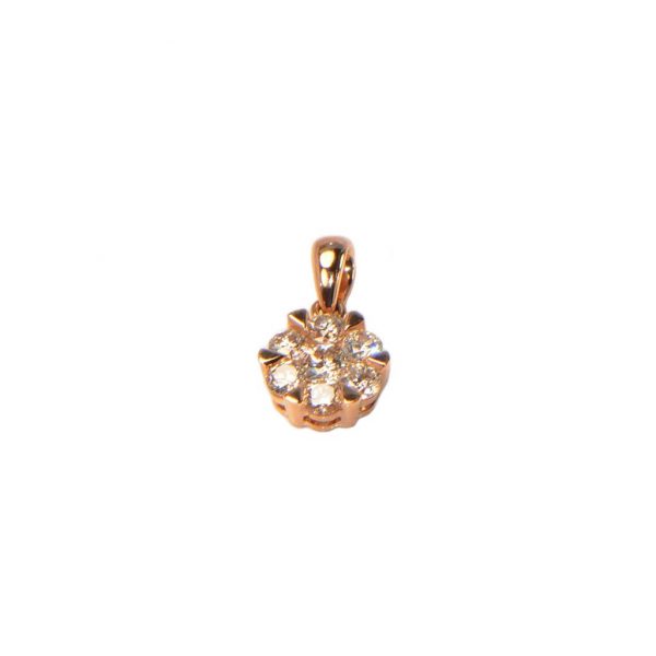 Diamant Anhänger Rosegold 18K 0,46 ct. Brillant Blüte