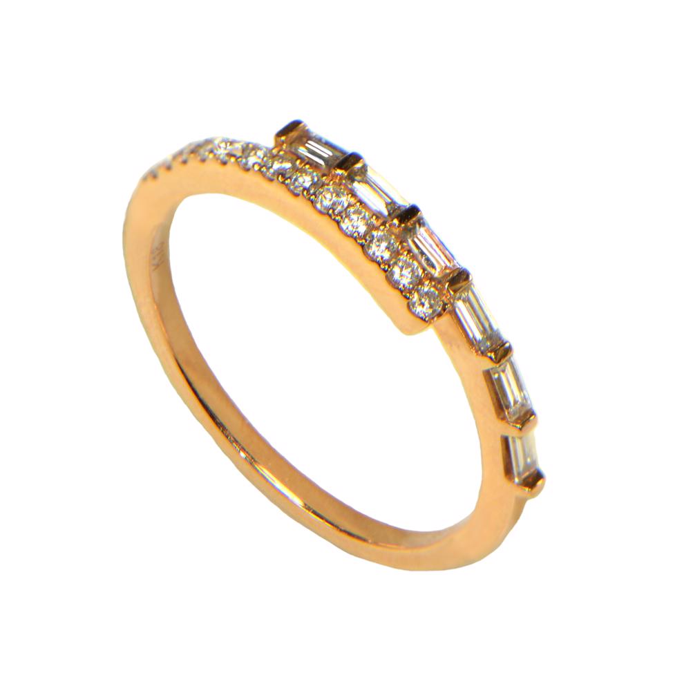 Diamant Baguette Memory Memoire Ring Rosegold