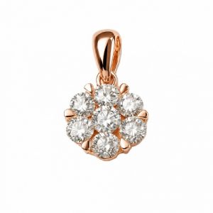 Diamant Brillant Anhänger Blüte Illusion Rosegold 18K 750
