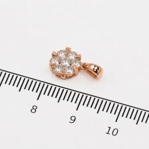 Diamant Brillant Anhänger Blüte Illusion Rosegold 18K 750 Maße 2