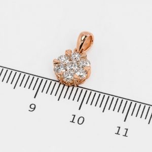 Diamant Brillant Anhänger Blüte Illusion Rosegold 18K 750 Maße