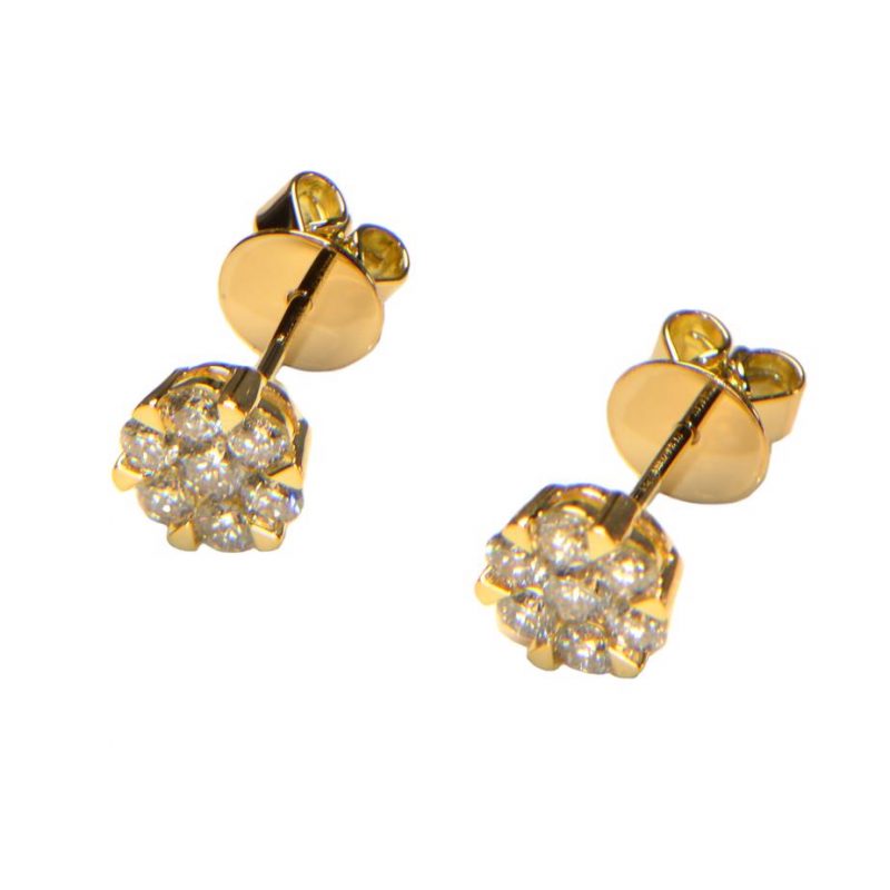 Diamant Ohrstecker Gelbgold mittel gross 0,5 0,6 0,64 ct.
