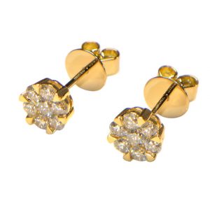 Diamant Ohrstecker Gelbgold mittel gross 0,50 0,60 0,64 0,70 Durchmesser 7 mm