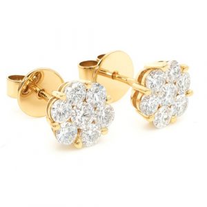 Ohrstecker Illusion groß Gelbgold 0,90 ct. Ohrringe 18K