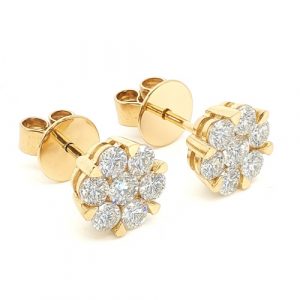 Ohrstecker Illusion groß Gelbgold 0,90 ct. Ohrringe 18K