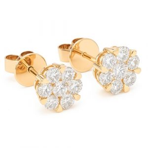 Ohrstecker Illusion groß Gelbgold 0,90 ct. Ohrringe 18K