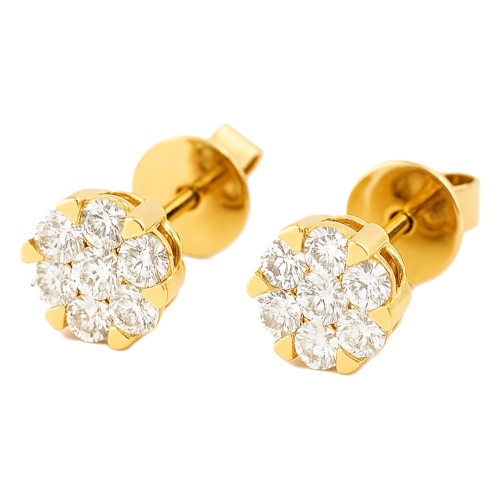 Ohrstecker Illusion mittelgross Gelbgold 0,64 ct. Ohrringe 18K