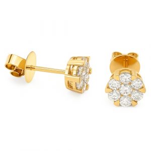 Ohrstecker Illusion mittelgross Gelbgold 0,64 ct. Ohrringe 18K