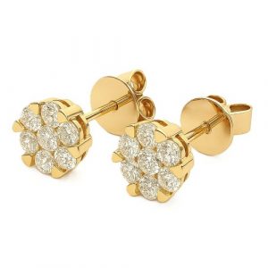 Ohrstecker Illusion mittelgross Gelbgold 0,64 ct. Ohrringe 18K