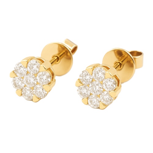 Ohrstecker Illusion mittelgross Gelbgold 0,64 ct. Ohrringe 18K