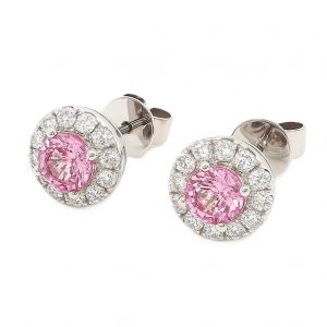 Ohrstecker rosa Saphir Brillanten 18K web3
