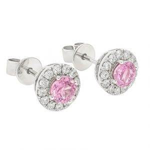 Ohrstecker rosa Saphir Brillanten 18K web3