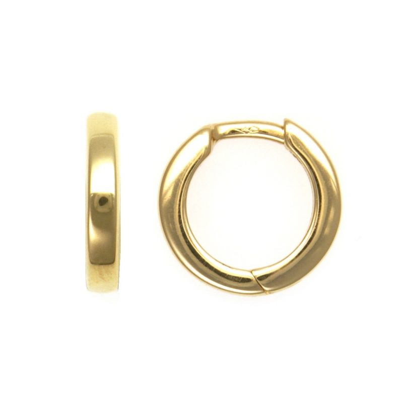 Gold Creolen Gelbgold 18K lang nur Gold ohne Diamanten quadratisch 12 mm