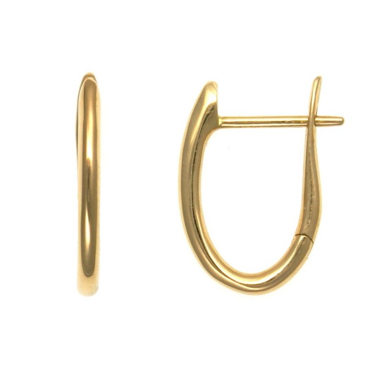 Gold Creolen Gelbgold 18K lang nur Gold ohne Diamanten 15 mm