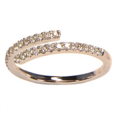 Diamantring Weissgold modern offen 18K Memory