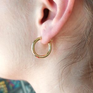 Gold Creolen 20 mm UNOAERRE Gelbgold Ohrschmuck Goldschmuck18K