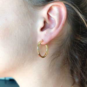 Gold Creolen 25 mm UNOAERRE Gelbgold 18K