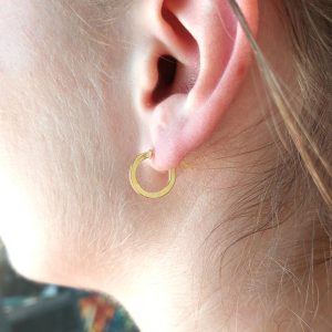 Gold Creolen kaufen 13 mm UNOAERRE Gelbgold 18K