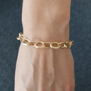 Goldarmband kaufen „Oval“ UNOAERRE Gelbgold 18K leicht