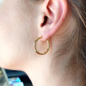 Goldschmuck Gold Creolen 25 mm UNOAERRE Gelbgold 18K