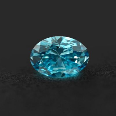 Blue oval cut diamond