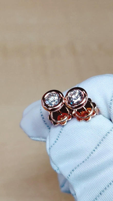 Rosegold Diamant Ohrstecker Zarge