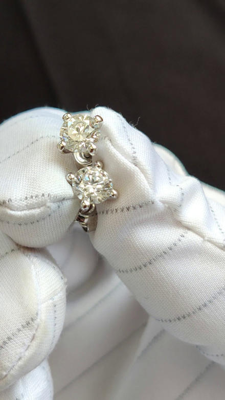 Weissgold Diamant Ohrstecker 4 Krappen normal