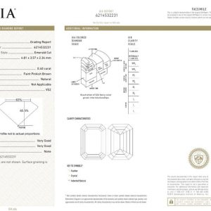 GIA Zertifikat Farbdiamantring pinkish brown