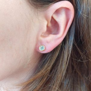 Diamant Ohrstecker Zarge 0,68 ct. Karat Gelbgold Ohrschmuck