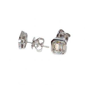 Diamant Ohrstecker Baguette 0,68 ct. Weissgold 3