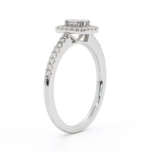 Diamantring Baguette Brillant 18K Weissgold