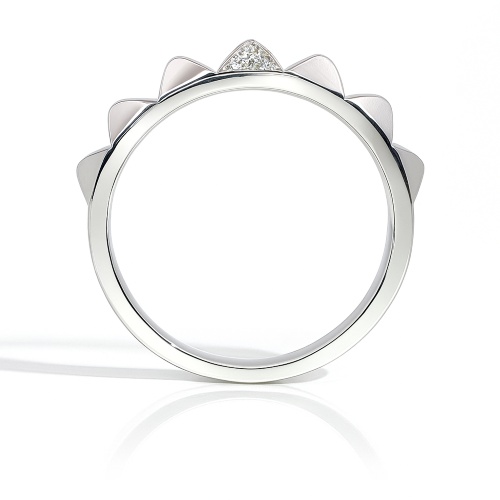 Diamantring Pyramide 0,05 ct. Weissgold 18K