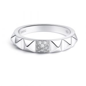 Diamantring Pyramide 0,05 ct. Weissgold 18K