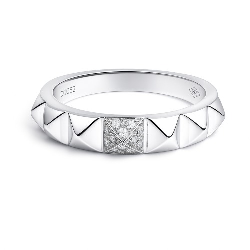 Diamantring Pyramide 0,05 ct. Weissgold 18K