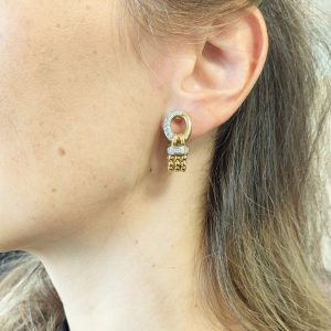 Ohrringe Bicolor Set Gelbgold Weissgold 18K