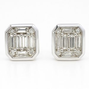 Ohrstecker Baguette OP24_9 0,68 ct. Illusion