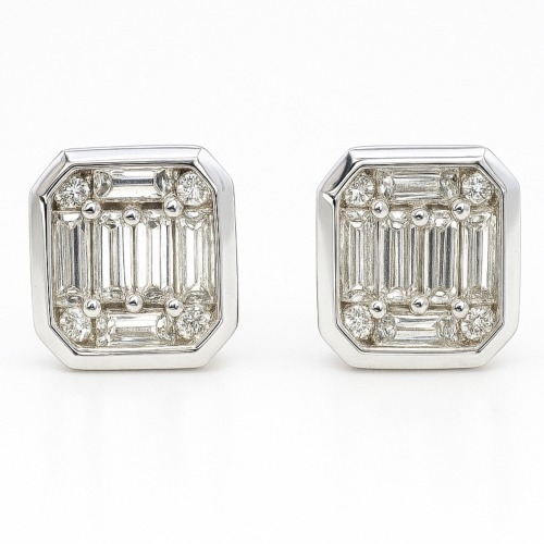 Ohrstecker Baguette OP24_9 0,68 ct. Illusion